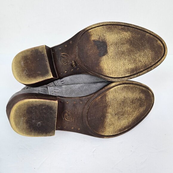 Lucky Brand Bustina Gray Perforated Suede Cutout Pull On Ankle Boot 6.5 - Picture 10 of 10